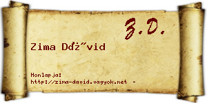Zima Dávid névjegykártya