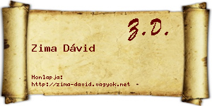 Zima Dávid névjegykártya